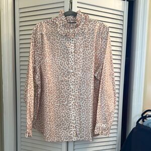 J. Crew Ruffle Neck Blouse